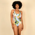 Lands' End Women's Tie Back One Piece Swimsuit - Multi