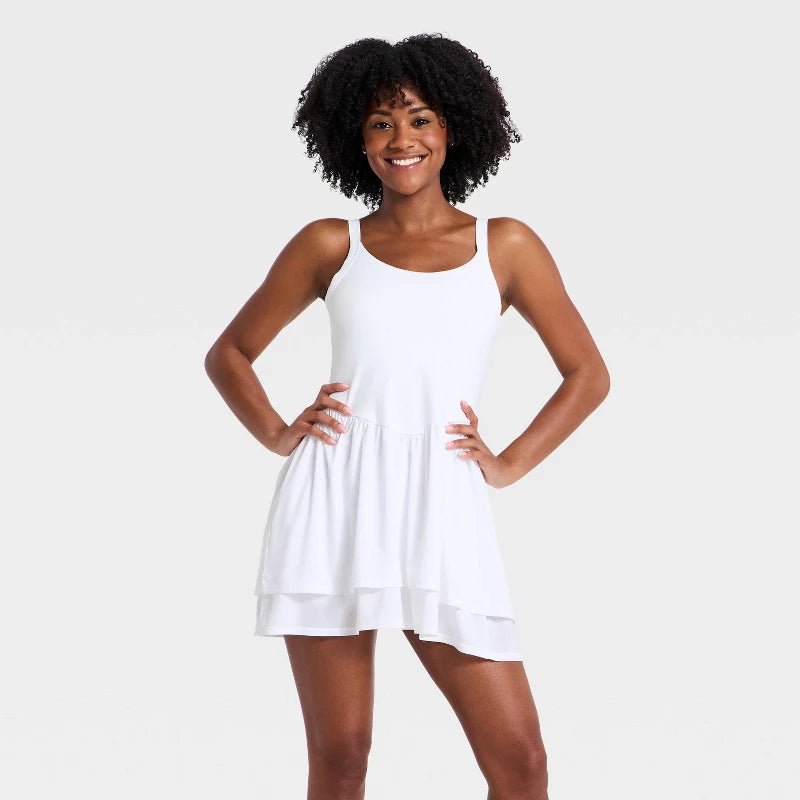 Women's Active Knit Layered Dress - All In Motion White
