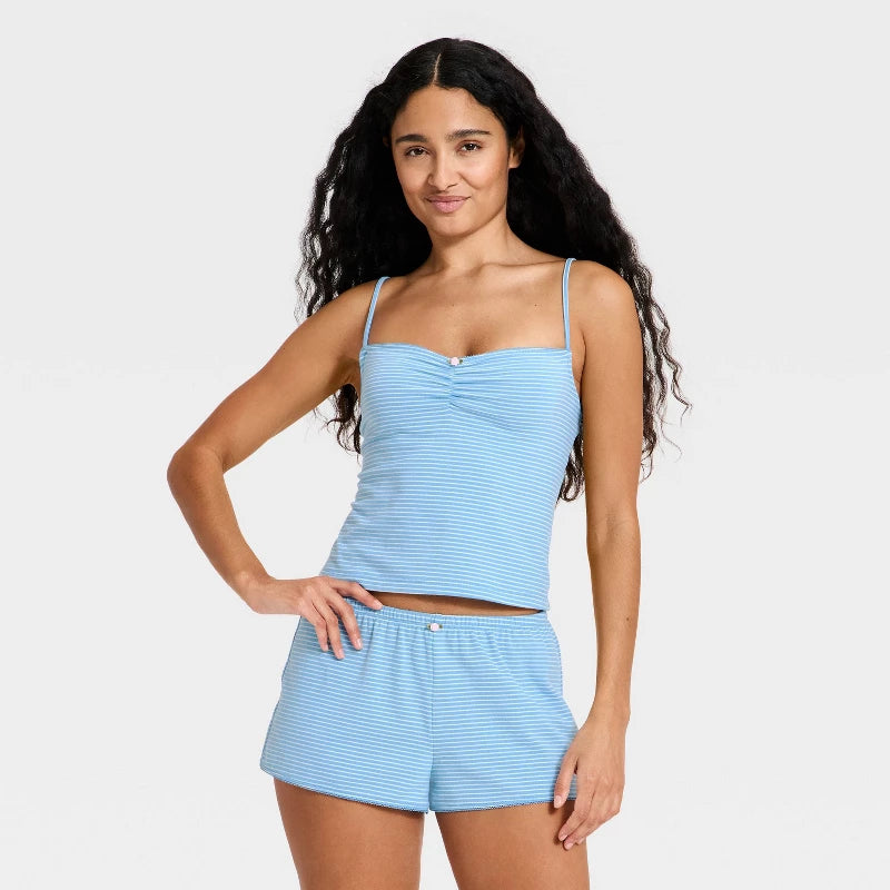Women's Jersey Tank and Shorts Pajama Set - Wild Fable Blue S (Please be advised that set