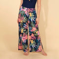 Lands' End Women's Side Slit Cover Up Pants - Floral Print