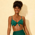 Women's Tie-Front Underwire Bikini Top - Shade & Shore Green 38DD