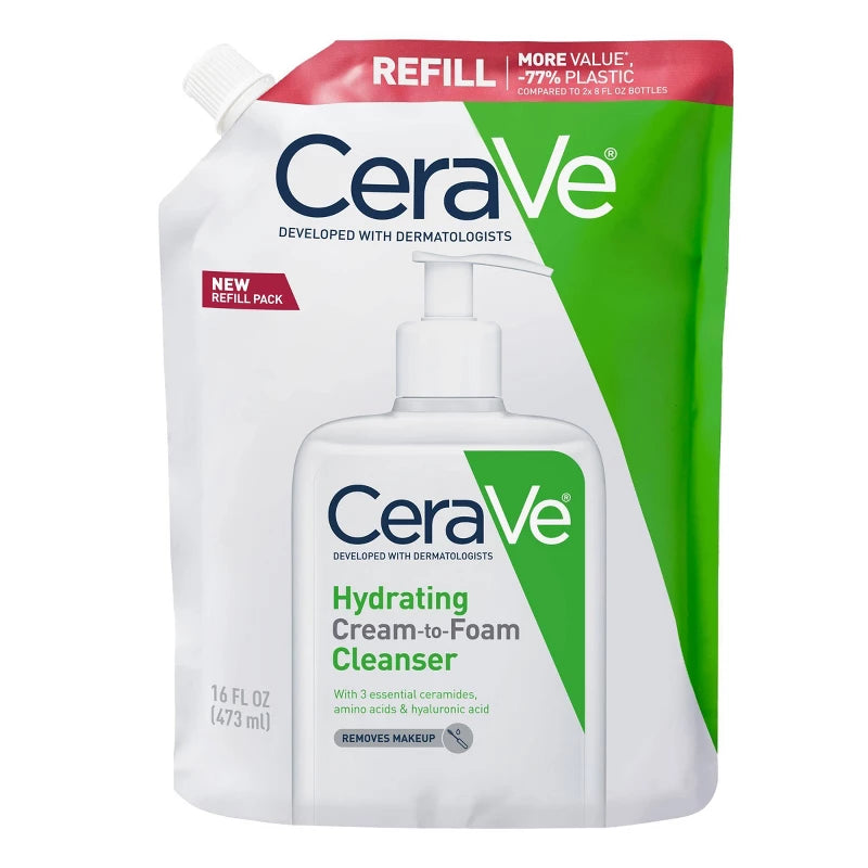 CeraVe Hydrating Cream-to-Foam Face Wash with Hyaluronic Acid for Normal to Dry Skin - 12