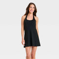 Women's Knit High Neck Halter Active Dress - All In Motion Black