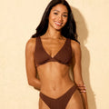 Women's Smocked Underwire Bikini Top - Wild Fable Brown