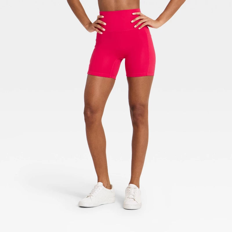 Women's Super Flex Ultra High-Rise Bike Shorts 5" - All In Motion Red