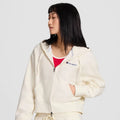 Champion Women's Cropped Hooded Fleece Zip-Up Sweatshirt - Cream