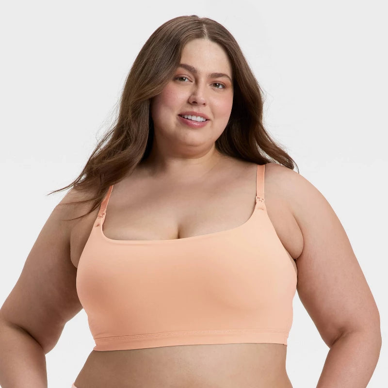 Women's Luxe Stretch Unlined Nursing Bralette - Auden Pearl Tan