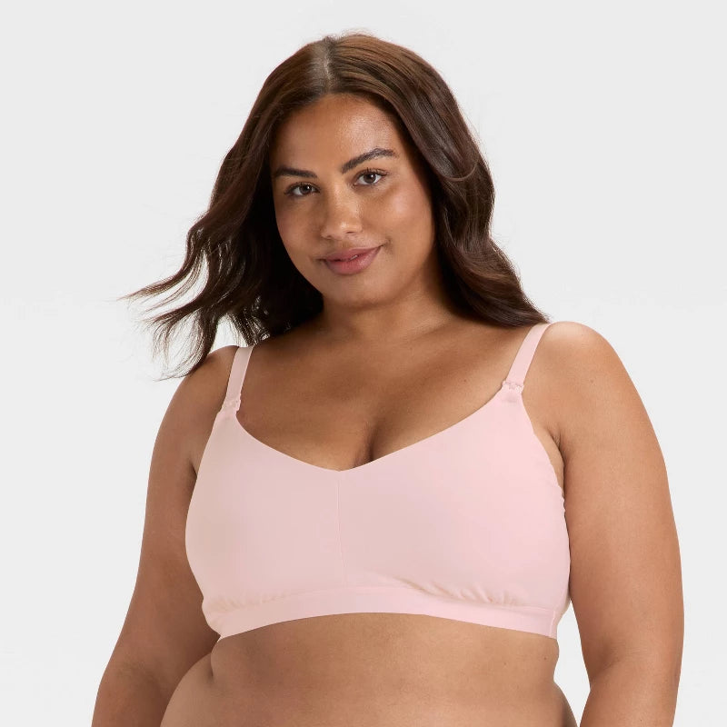 Women's Cotton Blend Unlined Nursing Bralette - Auden Rose Pink