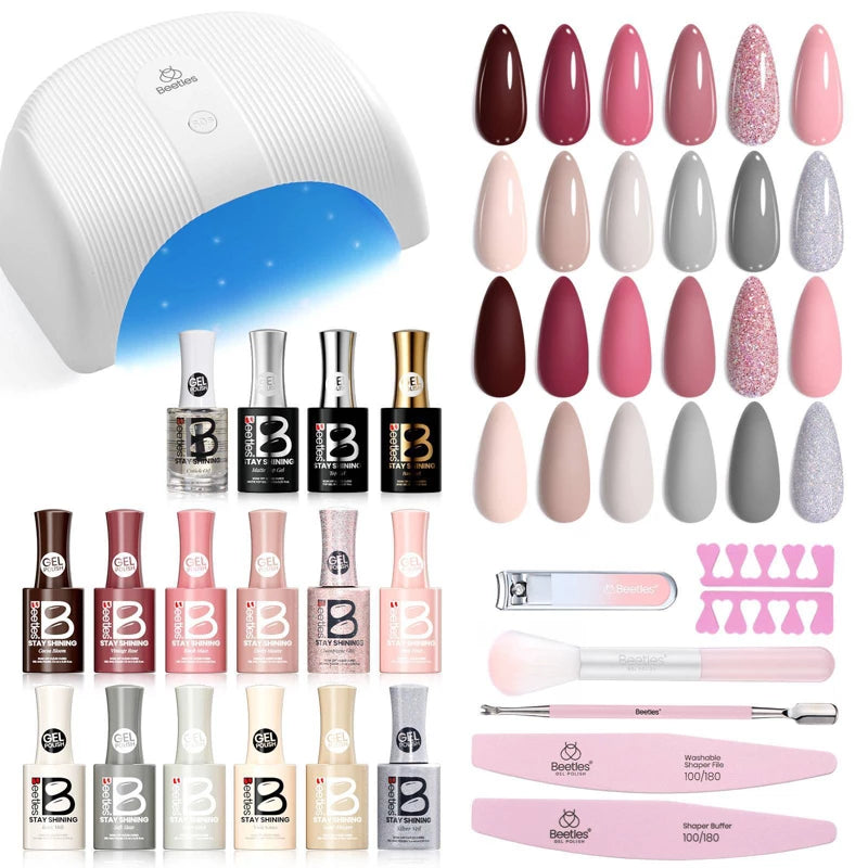 Beetles 12 Colors All In One Nail Polish Starter Kit - 12ct