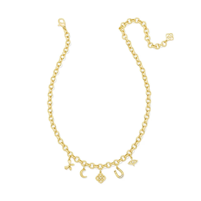 Kendra Scott Lucky Charm Statement Necklace - Gold/White Cz