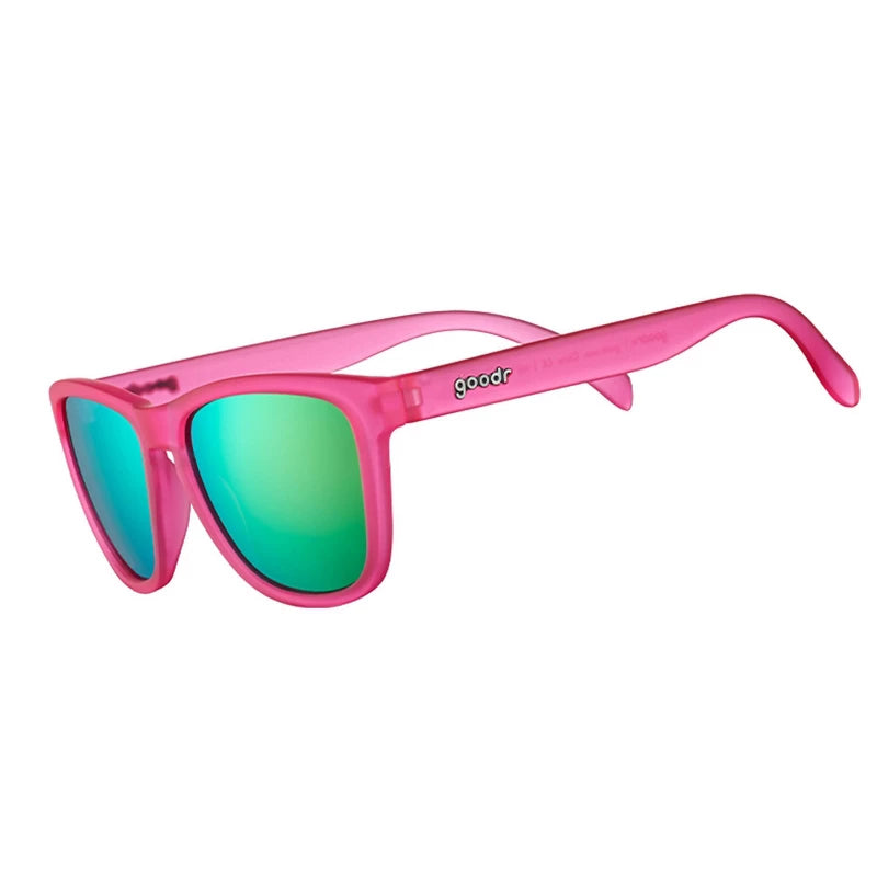 goodr Adult OG Flamingos on a Booze Cruise Plastic Rectangle Sunglasses - Pink