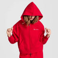 Champion Women's Cropped Hooded Fleece Zip-Up Sweatshirt - Tango Red