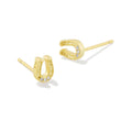 Kendra Scott Tiny Horseshoe Cubic Zirconia Stud Earrings - Gold/White