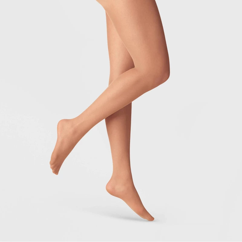 Women's 20D Sheer High Waist Control Top Tights - A New Day Pecan 1X/