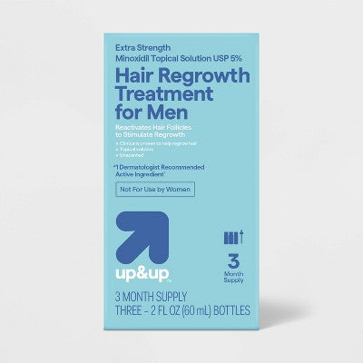 Extra Strength Minoxidil Hair Regrowth Treatment for Men - 2 fl oz each - up&up