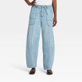 Women’s High-Rise Drawstring Soft Utility Jeans - Universal Thread Light Wash