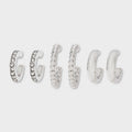 Rhodium Hoop Earring Set 3pc - A New Day Silver (Please be advised that sets may be missin