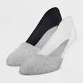 Peds Women's Extended Size Cotton 2pk Unseen Liner Casual Socks - Gray 8