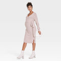 Long Sleeve Mini Maternity Wrap Sweater Dress - Isabel Maternity by Ingrid & Isabel Mauve