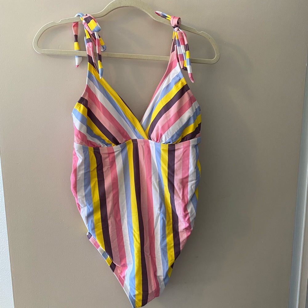 Candy Striper One Piece Maternity Swimsuit - Isabel Maternity by Ingrid & Isabel Blue Stri