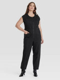 Women's Tailored Denim Jumpsuit - Universal Thread Black