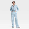 Women's Denim Baggy Jumpsuit - Universal Thread Light Wash