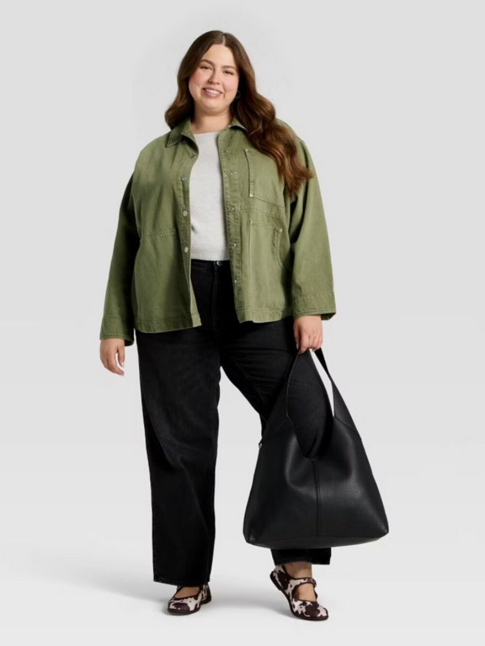 Women's Relaxed Barn Denim Coat - Universal Thread Green