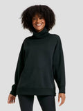Women's Airy Sleek Funnel Neck Sweatshirt - All In Motion Black