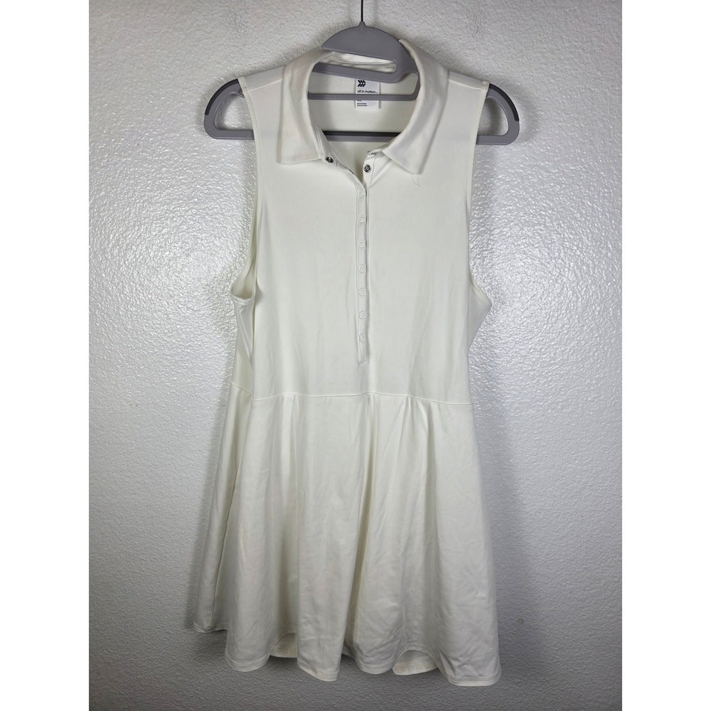 Women's Knit Polo Active Dress - All In Motion White