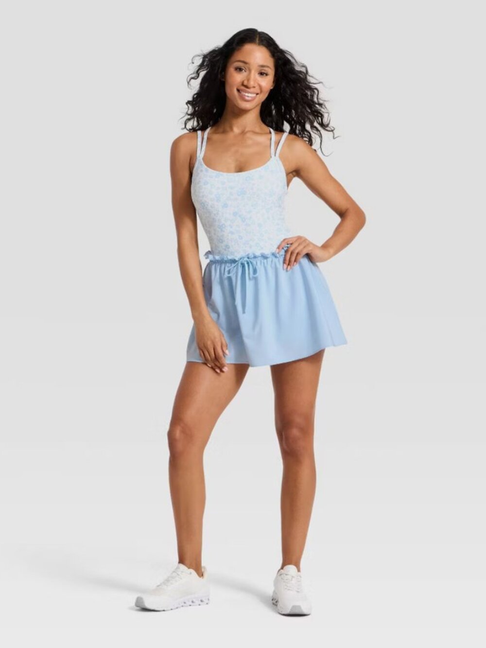 Women's Drop Waist Active Dress - JoyLab Blue Floral