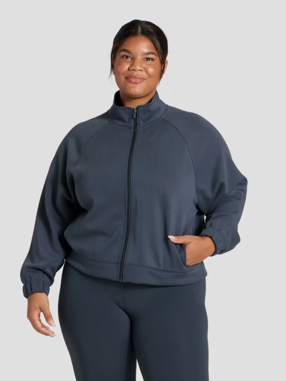 Women's Airy Sleek Full Zip Jacket - All In Motion Navy Blue