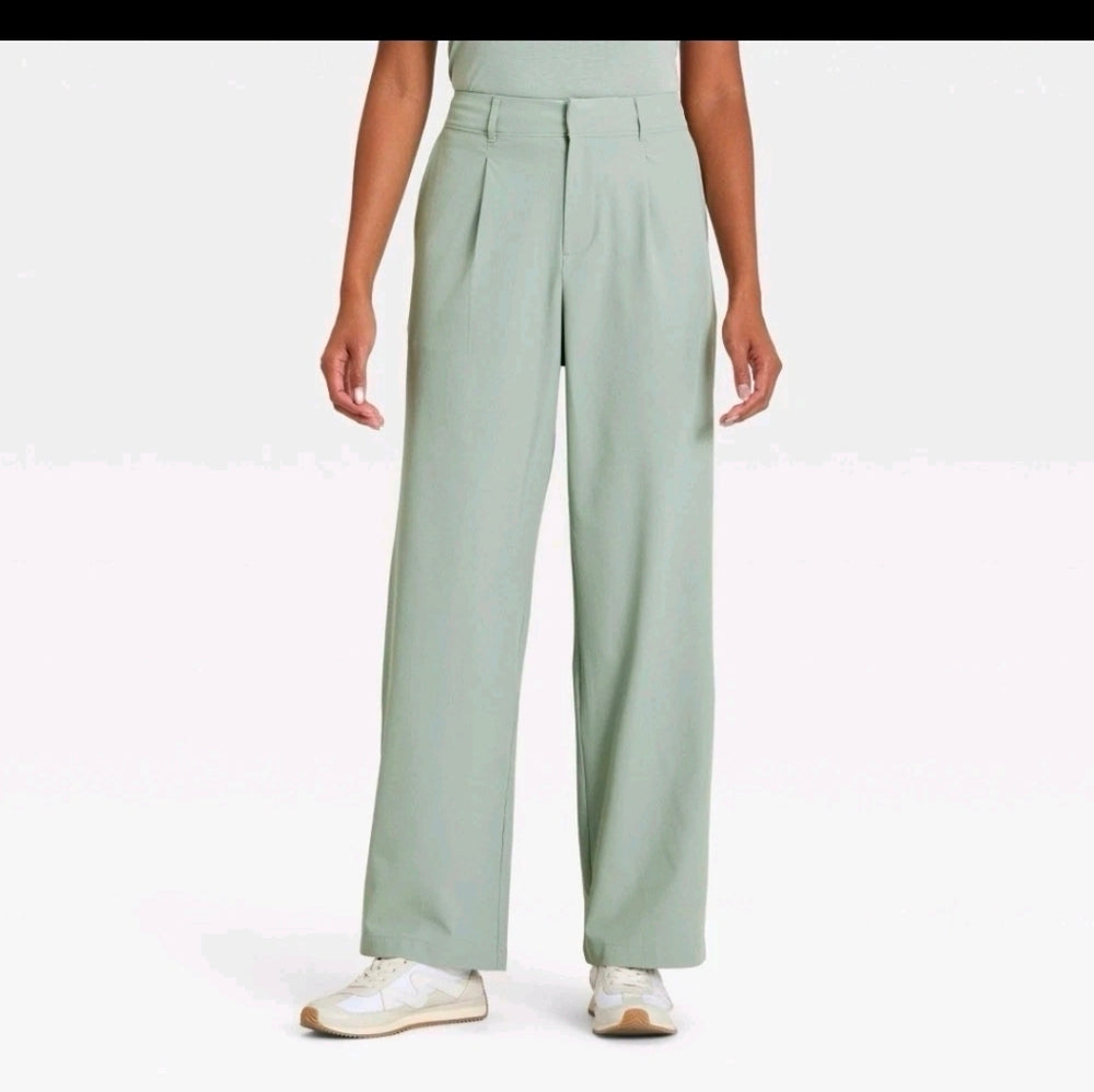 Women's Woven High-Rise Trouser Pants - All In Motion Sage Green