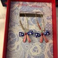 Americana Bow and Star Drop Earring - Gold/Multi