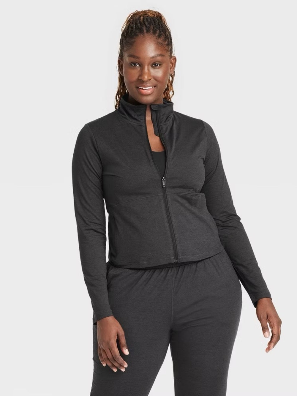 Women's Airy Sleek Full Zip Jacket - All In Motion Heathered Gray