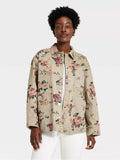 Women's Western Chore Coat - Universal Thread Khaki Floral