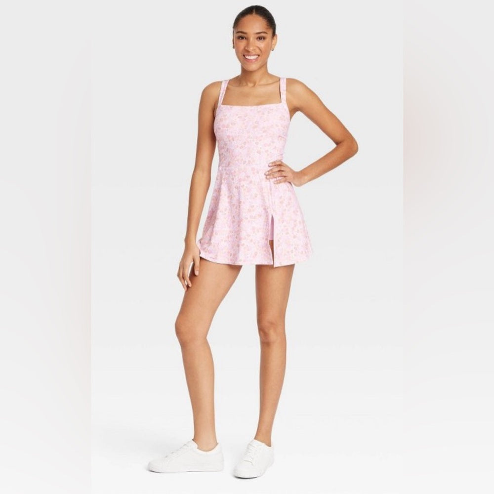Women's Cinch Back Active Dress - JoyLab Pink Floral Print