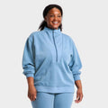 Women's Airy Sleek Mock Turtleneck Deep Zip Pullover Sweatshirt - All In Motion Steel Blue