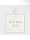 Sterling Silver Cubic Zirconia Stud Earring Set 3pc - Silver/Pear