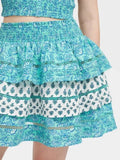 Women's Garden Floral/Bouquet Tiered Mini Skirt Teal - Roller Rabbit x Target