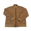 COOFANDY Men's Casual Varsity Jacket Vintage Lightweight Suede Bomber Jackets Taupe Brown