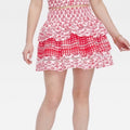 Women's Floral/Star Geo Tiered Mini Skirt Red - Roller Rabbit x Target