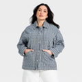 Women's Western Denim Chore Coat - Universal Thread Blue Gingham