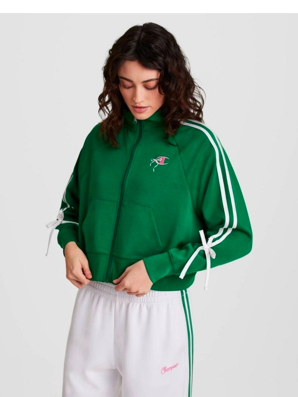 Champion Women's In the Stands Full Zip Top - Green