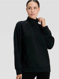 Women's Airy Sleek Legging Friendly Half Zip Sweatshirt - All In Motion Black