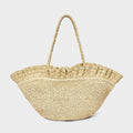 Straw Ruffle Crochet Fan Tote Bag - A New Day Natura