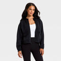 Women's Airy Sleek Full Zip Scuba Hooded Jacket - All in Motion Black
