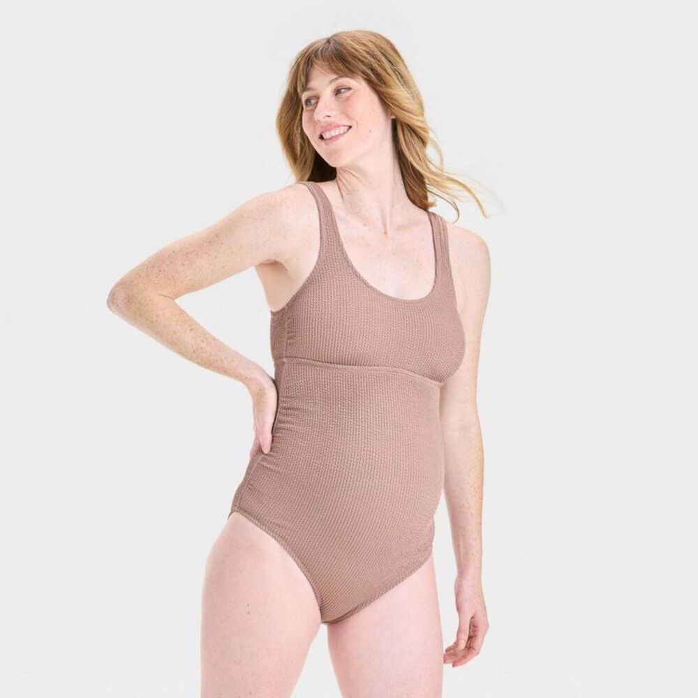 Crinkle Maternity Swimsuit - Isabel Maternity by Ingrid & Isabel Brown