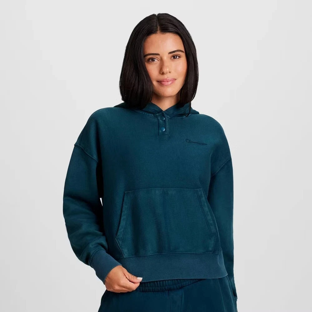 Champion Women's Vintage Wash Fleece Hooded Sweatshirt - Blue