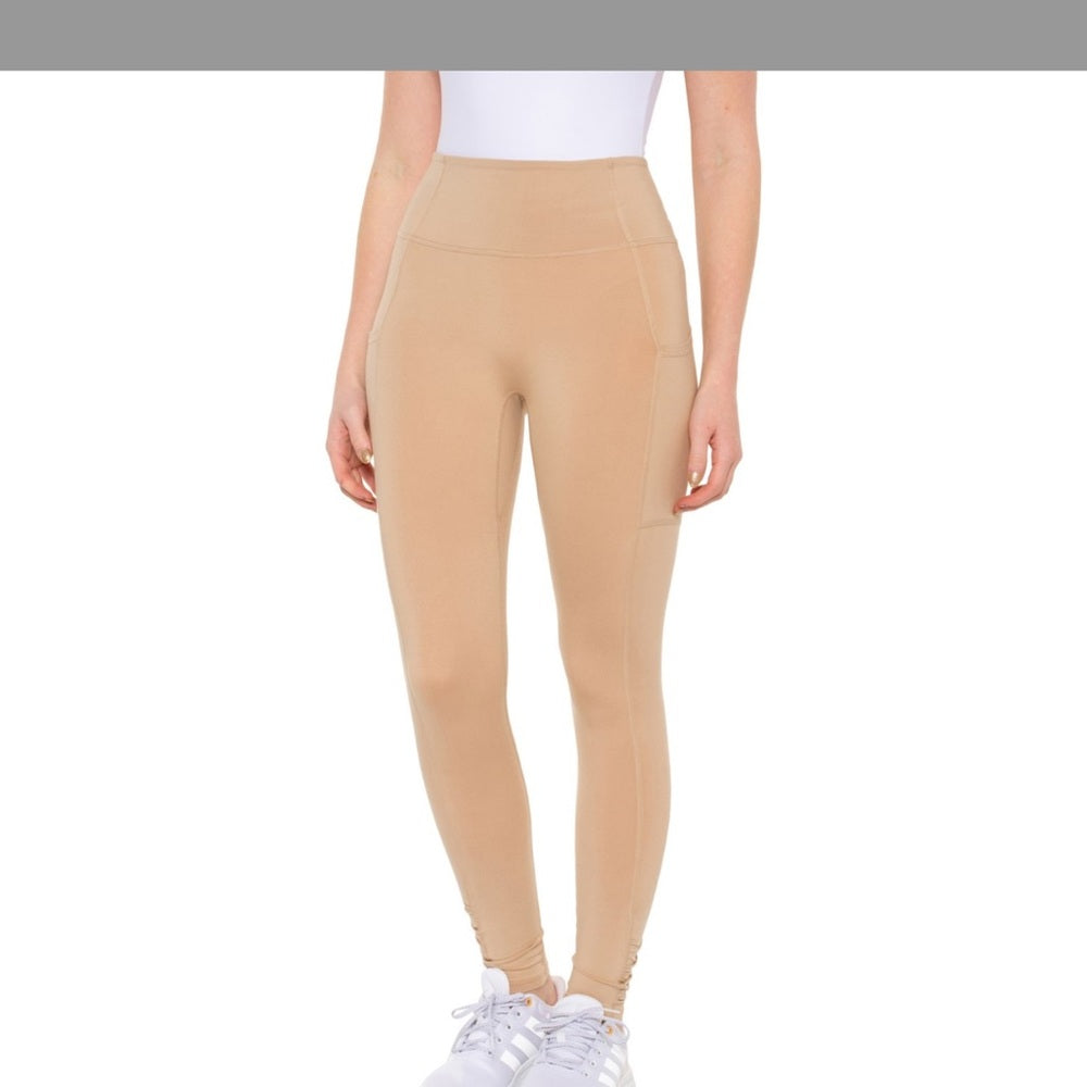 Felina Women's Athletic Pocket Legging (Butterscotch, Medium)