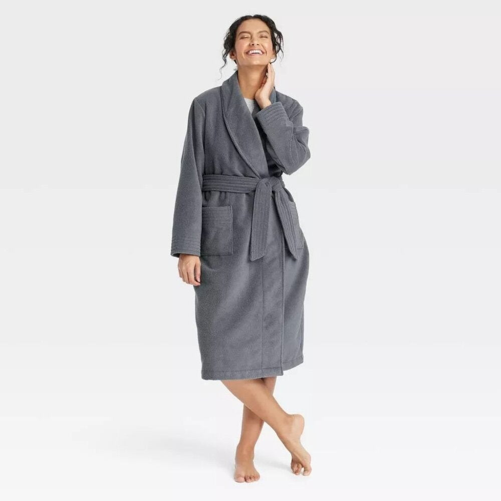 Women's Terry Bath Robe - Auden Dark Gray